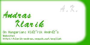 andras klarik business card